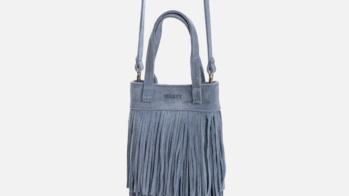 Сумка Boho Carry, голубой велюр Арт.117-09-59