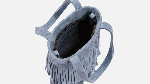 Сумка Boho Carry, голубой велюр Арт.117-09-59